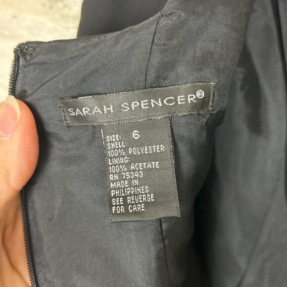 Sarah Spencer womens size 6 Black embroidered maxi cocktail dress lined floral - Picture 6 of 6